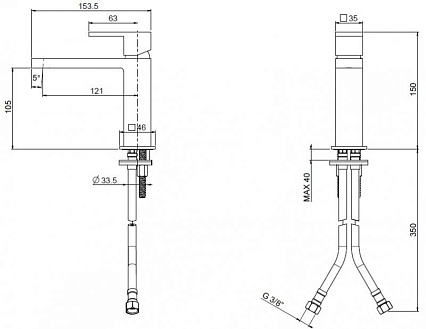 Смеситель для раковины Cezares UNIKA-LSM1-03/24-W0 золото