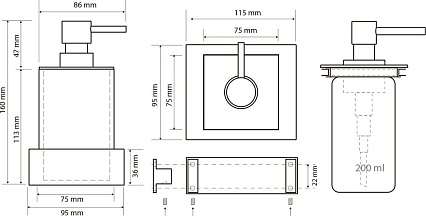 Дозатор жидкого мыла Bemeta Gamma 145409012 хром, черный