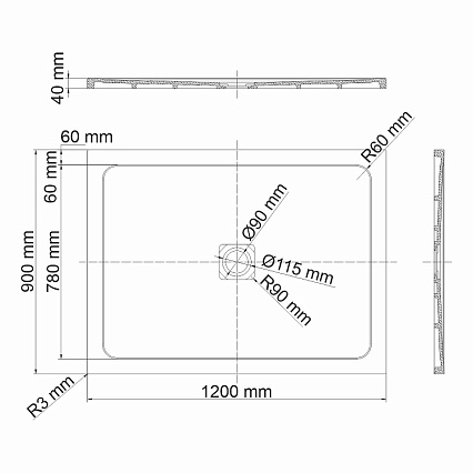 Поддон для душа WasserKRAFT Dinkel 58T07 120x90, белый глянец