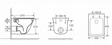 Подвесной унитаз Azario Felice AZ-0054 безободковый, с микролифтом