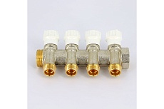 Коллектор ITAP НВ 1 4x1/2 Н 38 мм., никелированный, с вентилями 465