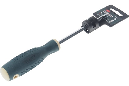 Шлицевая магнитная отвертка Rockforce Profi S2 SL6.5х125мм, в пластиковом держателе RF-70165125(27184)