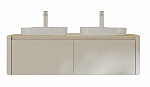 Тумба с раковиной Black&White Universe U916.1400-2 Double 140 см, бежевый, две раковины