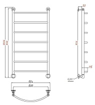 Полотенцесушитель водяной Aquanet Romeo 50x100 см бронза