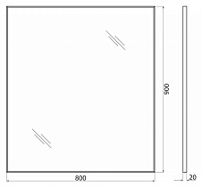 Зеркало BelBagno SPC-AL-800-900 80x90 см хром