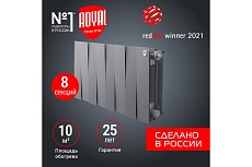 Радиатор Royal Thermo PianoForte 300 /Silver Satin - 8 секц. НС-1346089