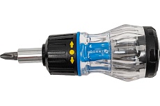 Отвертка со сменными насадками Hoegert Technik 100 мм с реверсивной рукояткой, 8 шт. HT1S214