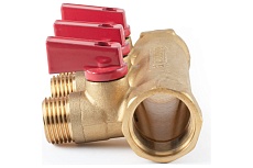Коллектор с шаровыми кранами PROFACTOR в/н 3/4&quot; х 3 вых 1/2&quot;нар PF MV 264.3