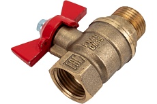 Шаровой для воды Valfex 1/2&quot; ВР/НР ручка-бабочка, латунный 11Б27фт1М VF.218.LB1.012.Bir