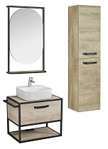 Мебель для ванной Акватон Лофт Фабрик 65 см со столешницей, раковина Одри Soft, дуб эндгрейн