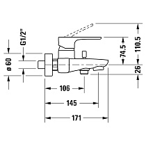 Смеситель для ванны Duravit B.1 B15230000010