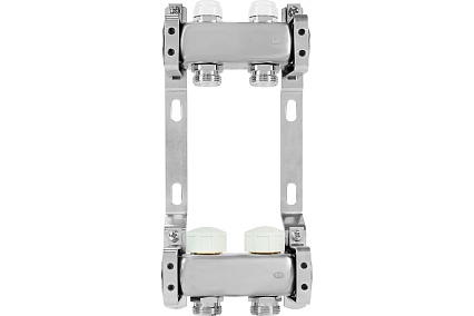 Коллекторная группа из нержавеющей стали ColSys 805 2 выхода, с отсечными и термостатическими клапанами 180522502