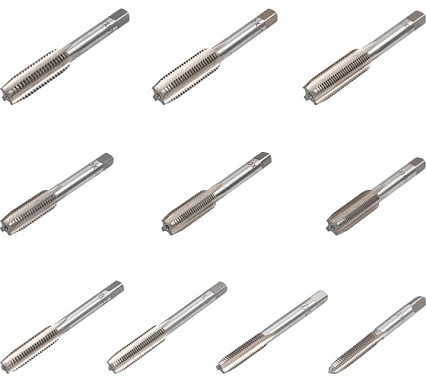 Набор метчиков метрический Scheppach 10 предметов (М6х1, М7х1, М8х1/1.25, М10х1/1.25/1.5, М12х1.25/1.5/1.75) Sch-C010-1T(64907)