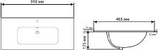 Раковина Aquanet Flat 90 см 00284029