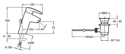 Комплект для душа Jacob Delafon Tea 3 in 1 E72600/E71600/E14330