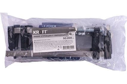 Набор струбцин KROFT f-обр. 50x200 мм 4 шт. 203105
