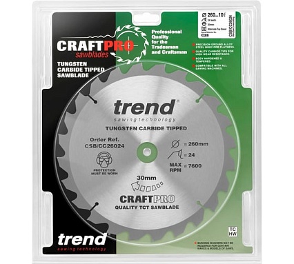 Пильный диск 260 мм 24 зуба Trend CSB/CC26024