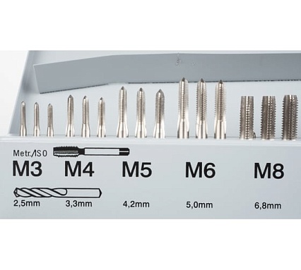 Набор ручных метчиков и плашек Norgau M3-M20, 56 предметов 013904370
