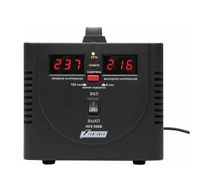 Стабилизатор напряжения AVS 500 E Black Powerman 6187949