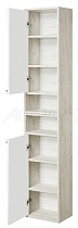 Шкаф пенал Акватон Флай 35 см белый/дуб крафт, левый