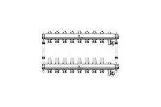 Коллектор в сборе Wester нержавеющая сталь, 1&quot;-3/4&quot;, на 8 выходов, с 2 заглушками 0-32-1895