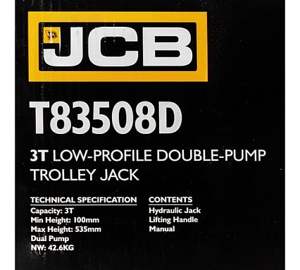 Подкатной гидравлический домкрат JCB 3 т, JCB-T83508 /D/(58063)