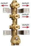 Скрытая часть смесителя Bossini Oki/Cube Z030271000 термостат, на 4 выхода с девиатором