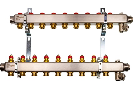 Комплект коллекторов Danfoss SSM-9 с кронштейнами для 9 контуров 088U0979
