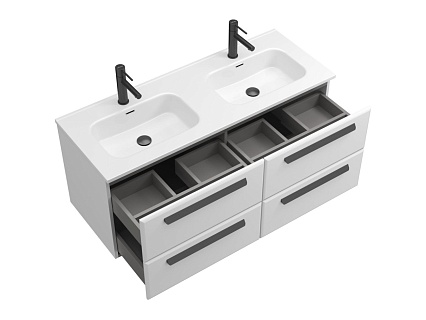 Мебель для ванной Cezares Eco-Cer-N 120 см, 4 ящика Bianco Lucido
