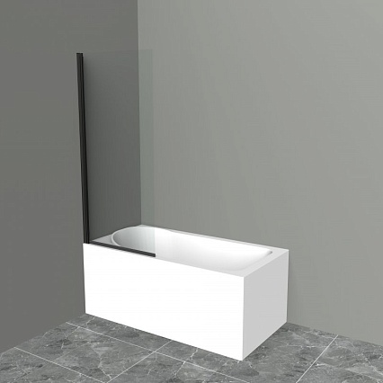 Шторка для ванны BelBagno UNO-V-1-90/150-C-NERO 90x150 прозрачная, черный