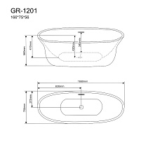 Акриловая ванна Grossman Galaxy GR-1201 166x75