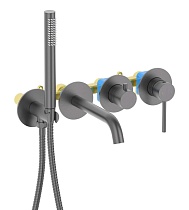 Смеситель для ванны Aquatek Европа AQ1344BGM оружейная сталь