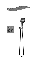 Душевой набор Vincea VSFW-401TGM термостат, вороненая сталь