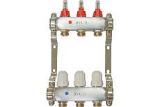 Коллекторный блок Rvc ТП нержавеющая сталь, 1 (DN25) 3x3/4 (евроконус), с расходомерами 09237