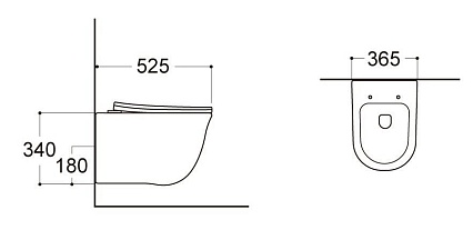 Подвесной унитаз SET Aquatek Классик-074 4в1, кнопка черный матовый
