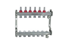 Коллекторная группа 1 Heizen нержавеющая сталь, 6 выходов на 3/4, IVR 802 180222506