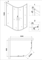 Душевой уголок Niagara Nova NG-6621-08 120x80 прозрачный, хром