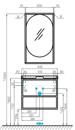 Мебель для ванной Акватон Лофт Фабрик 65 см дуб кантри