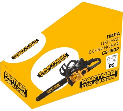 Бензопила Partner For Garden GS-180 / GS-180 P (бензиновая 1.5 л.с, мощность 2 кВт, объем двигателя 49,3 см3 , длина шины 16" - 40 см) ШК 5581