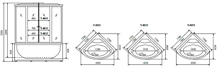 Душевая кабина Timo Comfort T-8855 150x150, c г/м, прозрачные стекла (Clean Glass), хром