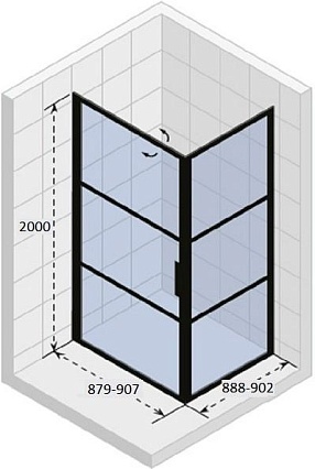 Душевой уголок Riho Grid GB201 90x90 черный/прозрачный G004011121