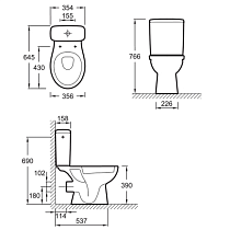 Бачок для унитаза Jacob Delafon Patio ETB212-00, реверсивный