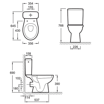 Бачок для унитаза Jacob Delafon Patio ETB212-00, реверсивный