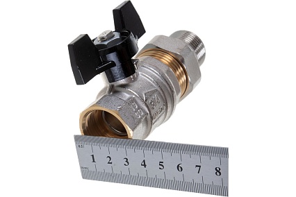 Шаровой кран ELSEN Strong T, 3/4", НВ, ручка-бабочка, с накидной гайкой EV34.3201