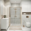 Душевая дверь Grossman Cosmo 100x195 прозрачное, золото сатин 100.K33.02.100.32.00