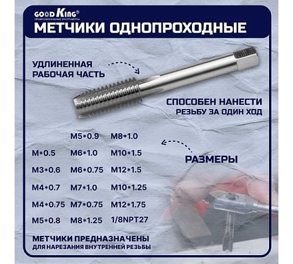 Набор плашек и метчиков GOODKING 40 предметов PM-10040