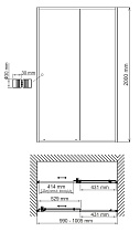 Душевая дверь WasserKRAFT Rhin 44S12 100x200