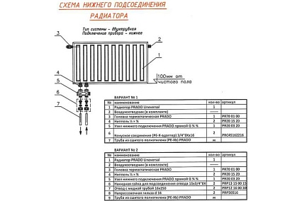 Стальной панельный радиатор Prado UNIVERSAL 21x500x800 U21500800