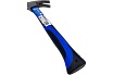 Молоток-гвоздодер Vertextools 450 г, фибергласовая обрезиненная рукоятка 10-25-450