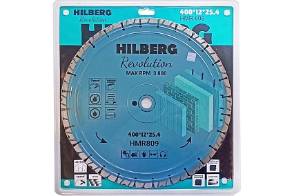 Диск алмазный отрезной Revolution 400х25.4х12 мм Hilberg HMR809